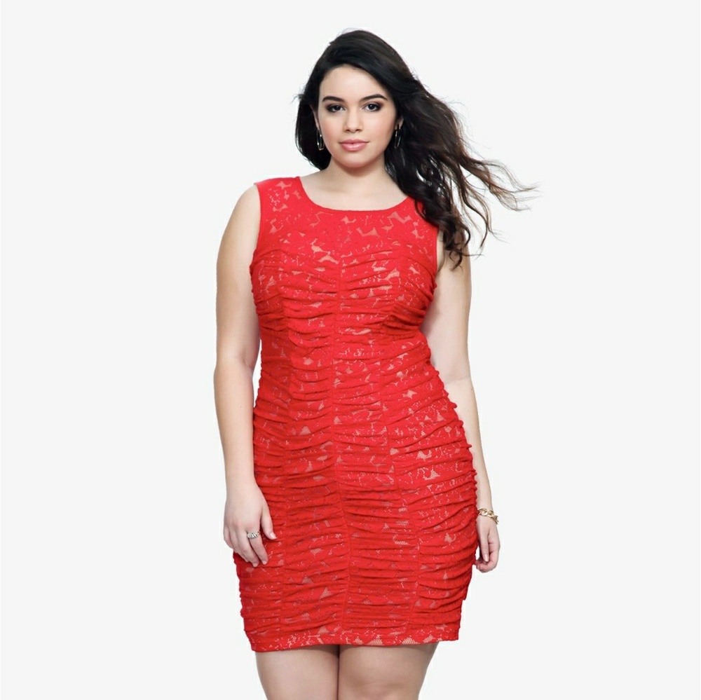 Red lace dress